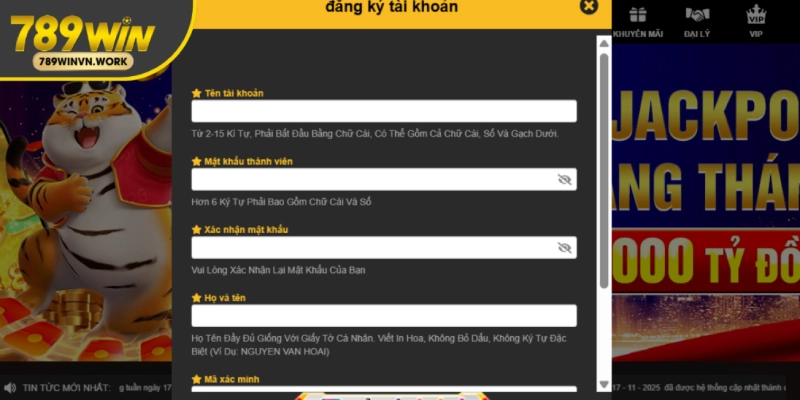 Điền thông tin chính xác khi đăng ký 789Win để xác thực dễ dàng